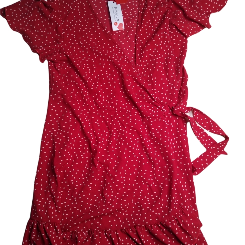 NWT Relipop Red Polka Dot Dress Sz. Large